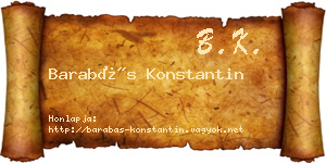 Barabás Konstantin névjegykártya